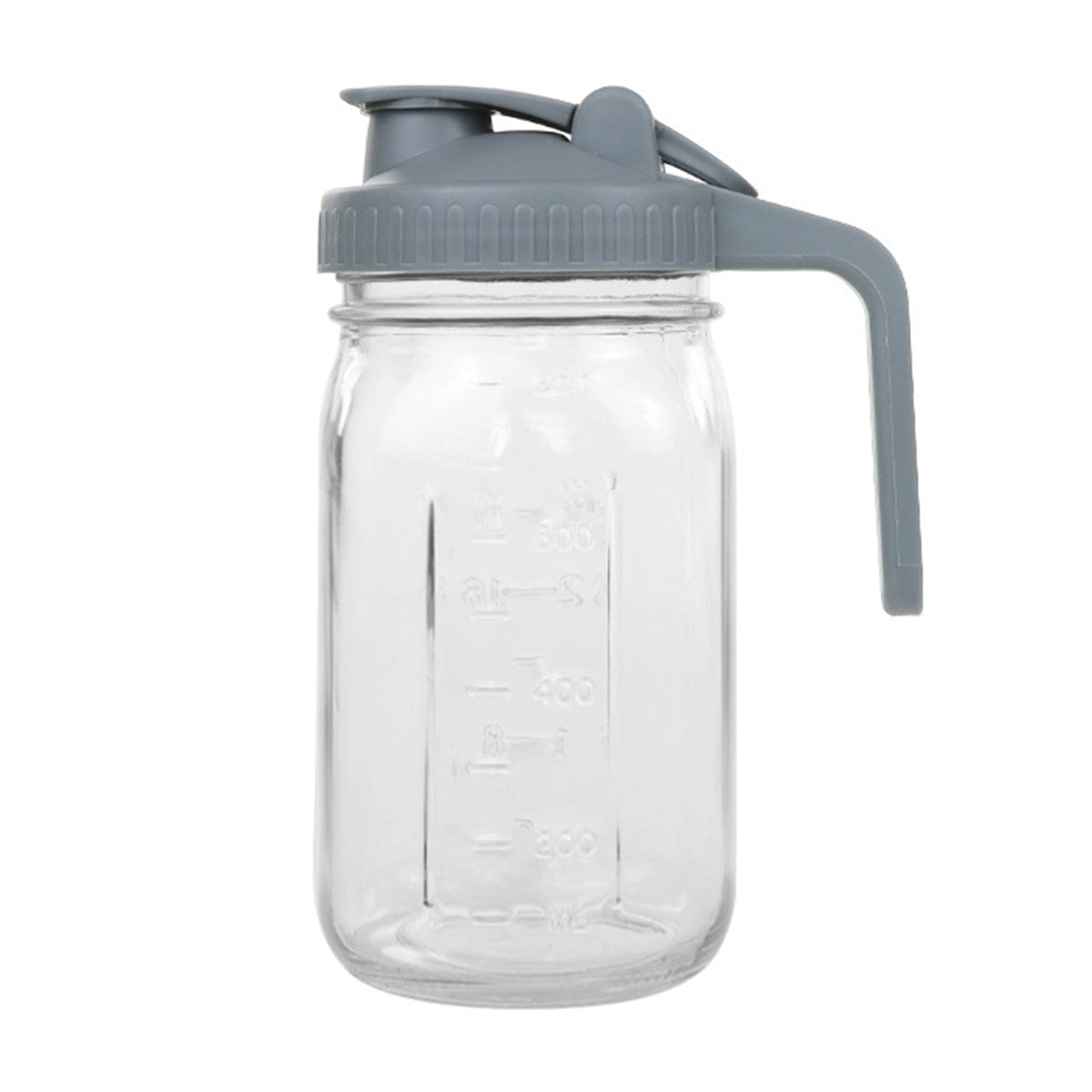 24 OZ Mason Glass Pitcher with Lid Leak Proof Pour Spout and Handle for Drinks