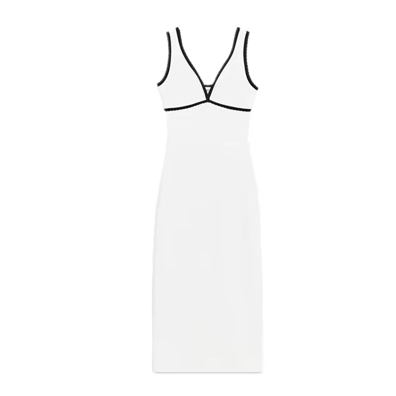 2025 Knitted Slip Dresses for Women Black Backless Women'S Summer Dress Holiday Beach Midi Dress Woman Sexy Party Dresses