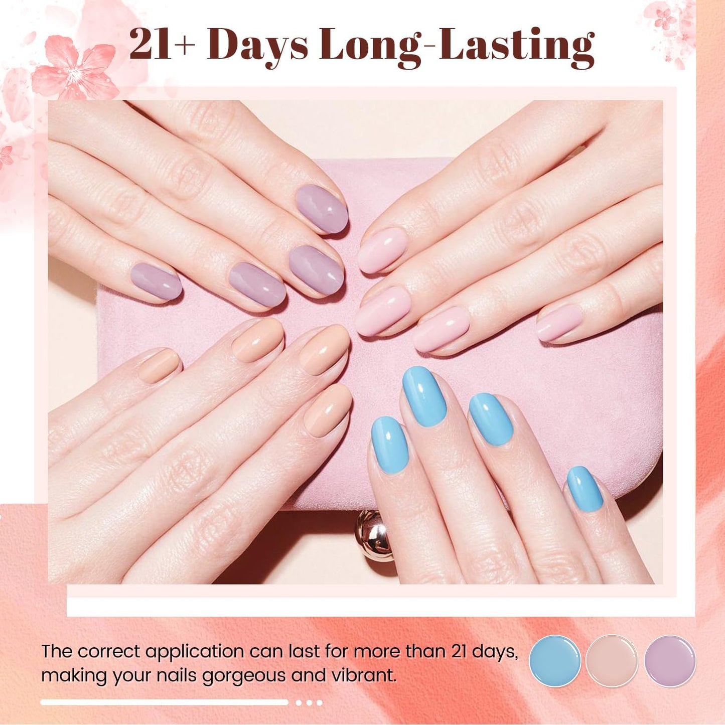 23 PCS Gel Nail Polish Set with Base Glossy and Matte Top Coat Multicolored Gel Nail Long Lasting Suitable for All Seasons…