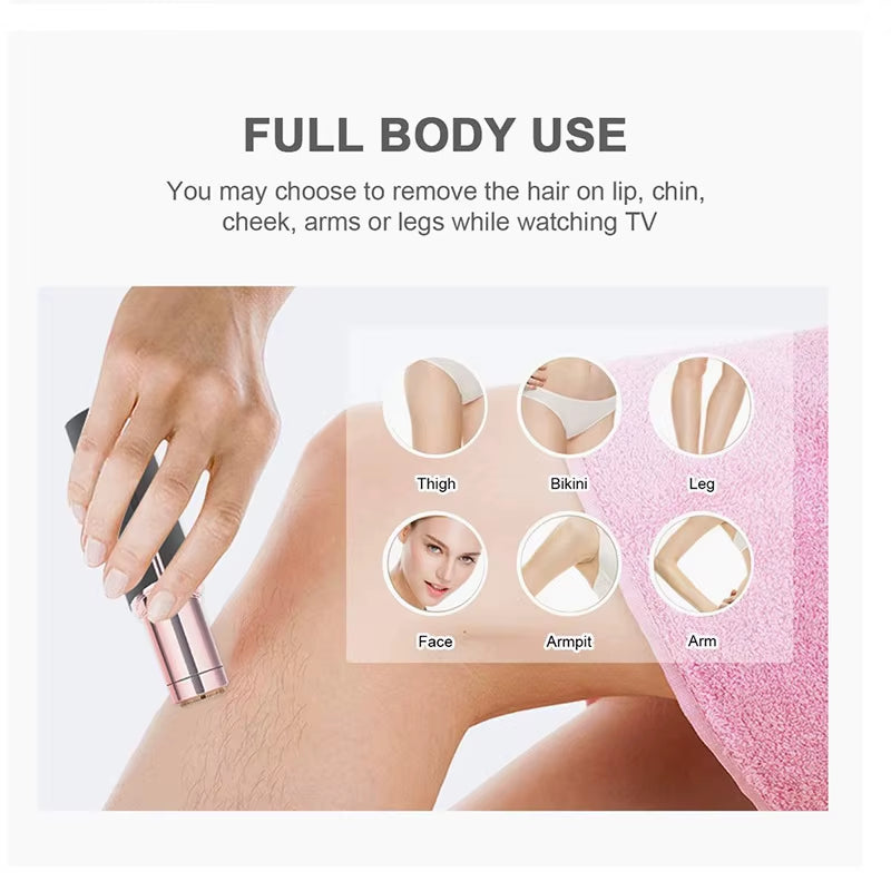 New Electric Facial Hair Removal Epilator Eyebrow Lipstick Shape Painless Facial Sensitive Areas Bikini Depilator Shaver Trimmer