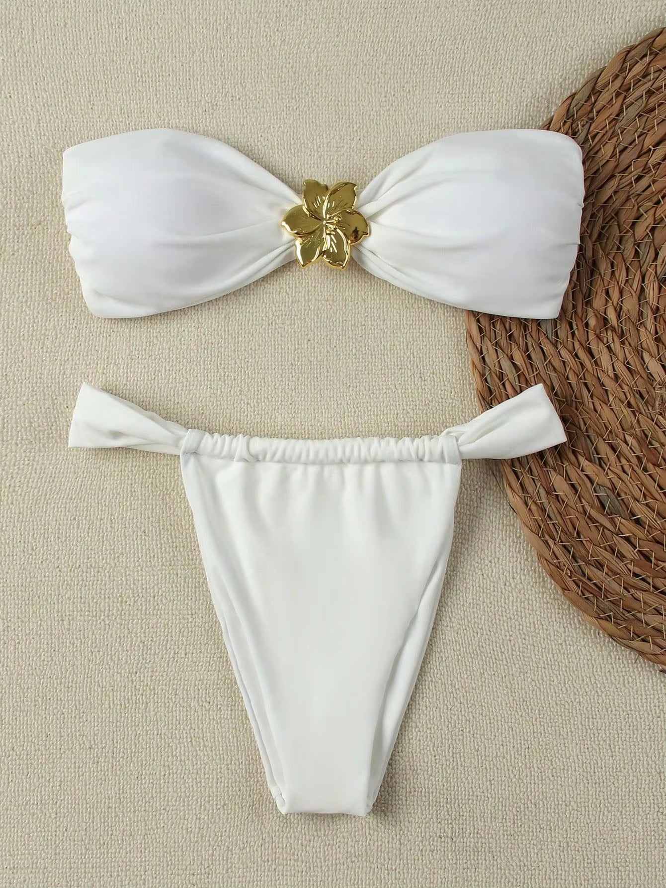 "2025 Sexy Bandeau Push-Up Bikini Set - Brazilian Thong Swimwear for Women"
