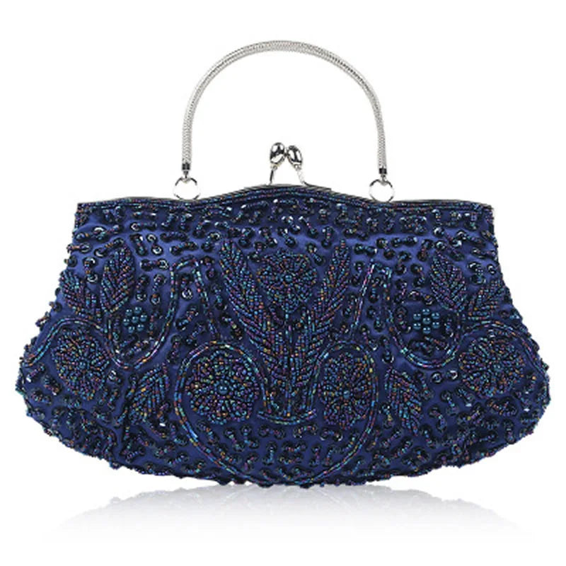 Women Clutch Bags Ladies Beads Evening Bags Wedding Party Bridal Embroidered Handbag Women Solid Retro Small Totes Mini Wallets