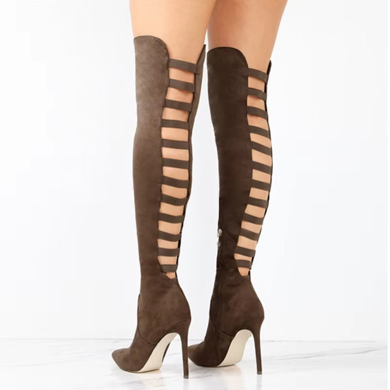 Sexy Black Women'S Long Boots Women Autumn Heels Shoes over the Knee Thigh High Heel Boots Female Woman Summer Stretch Boot 10Cm