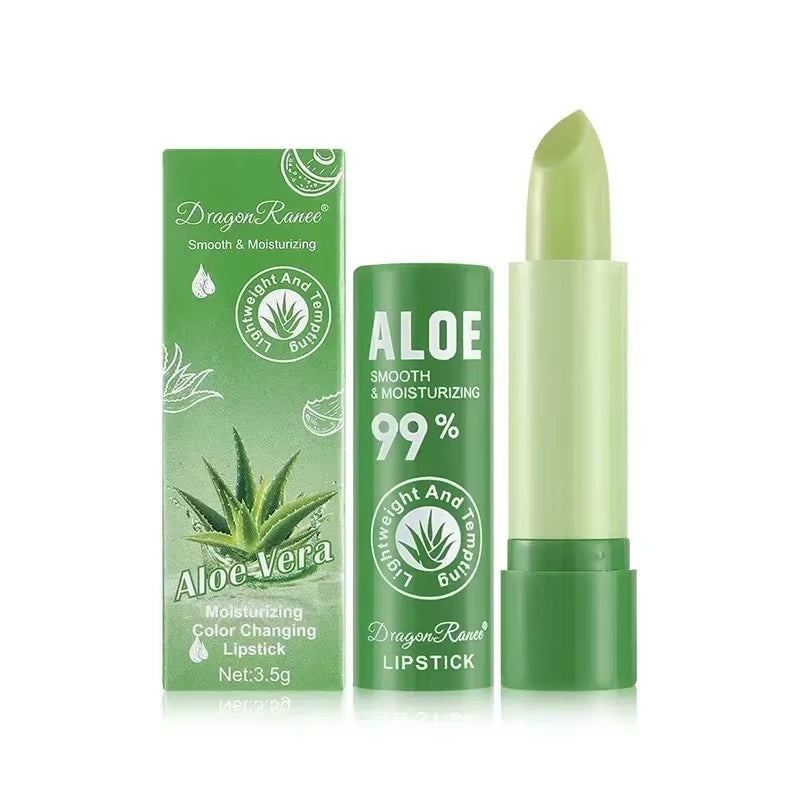 Aloe Lipstick Color-Changing Lip Balm Lithesome Moisturizing Hydrating Watery Lip Stick Aloe Fruit Lipsticks UNISEX Lips Care