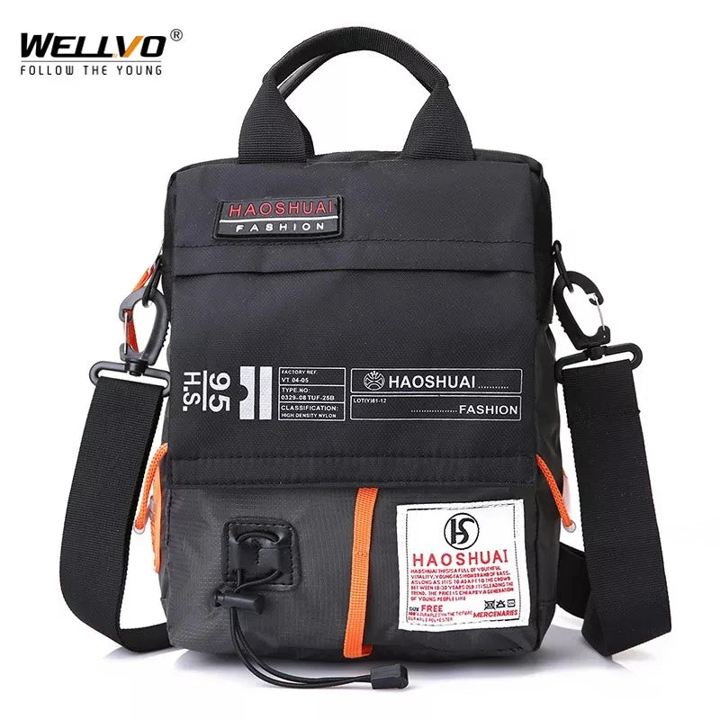 Men'S Bag Messenger Bag Male Waterproof Nylon Camouflage Satchel over the Shoulder Crossbody Bags Handbag Mini Briefcase XA99WC