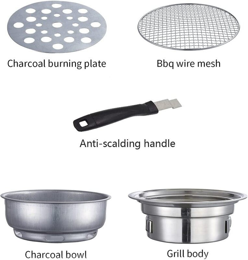 Korean Style Table Charcoal Portable BBQ Grill Camping Outdoor Stainless 40Cm