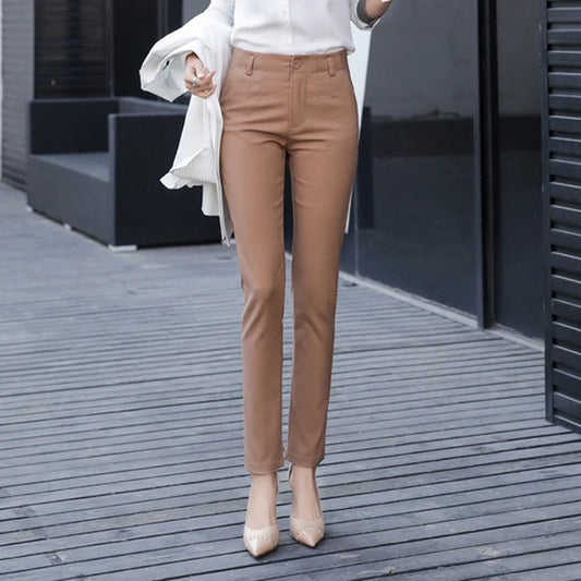 Pencil Pants Women 2020 Spring High Waist Female Formal Trousers Casual Pantalones Solid Workwear Stretchy Slim Woman Trousers