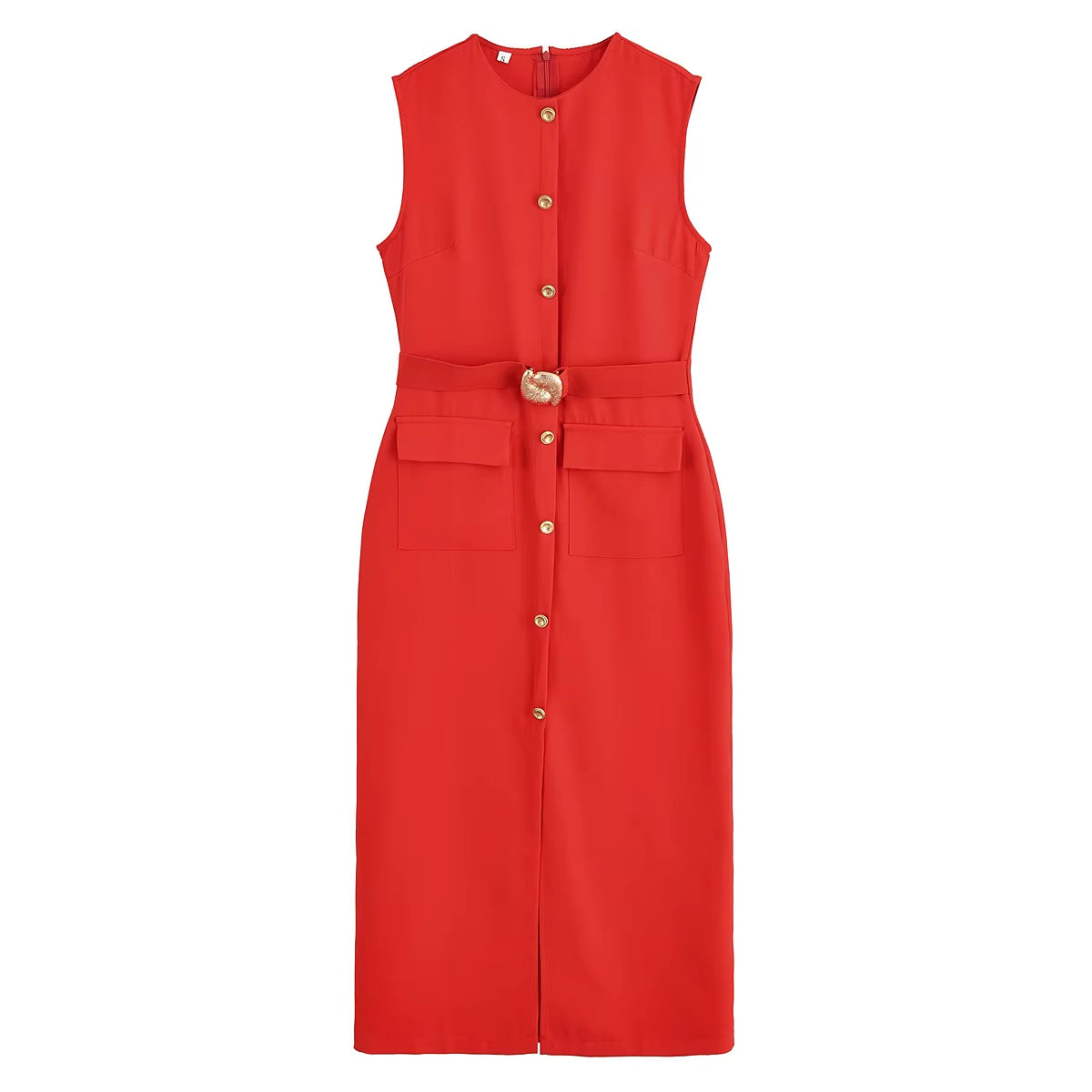 2025 Womens Dresses Black Office Long Dresses for Women Spring Sleeveless Midi Dress Woman Belt Button Women'S Dress Vest