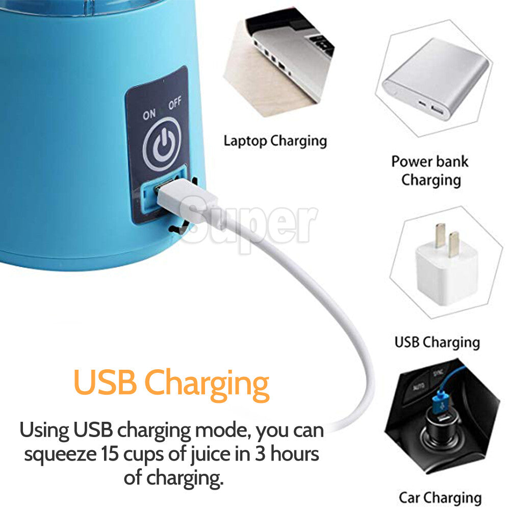 Rechargeable PORTABLE USB ELECTRIC FRUIT JUICER SMOOTHIE BLENDER TRAVEL BOTTLE