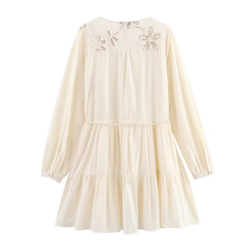 Women'S Elegant Party Dresses 2025 Spring Long Sleeve Short Dresses Fashion Casual New Y2K Floral Mini Dresses Vestidos