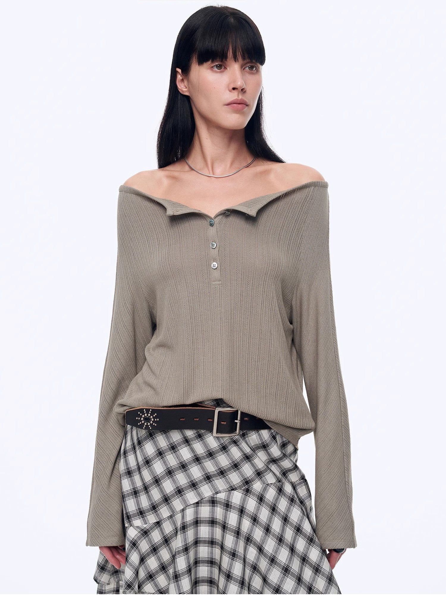"Fashion Law" Casual One-Shoulder Raglan Sleeve T-Shirt Top