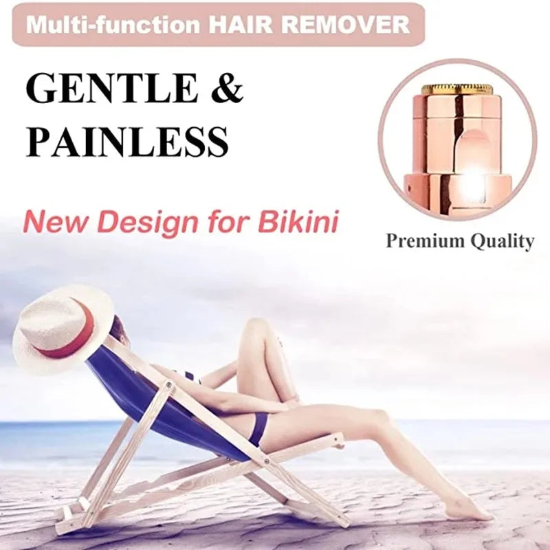 Electric Eyebrow Trimmer Mini Epilator Lipstick Facial Hair Removal Portable Women Painless Razor Tool