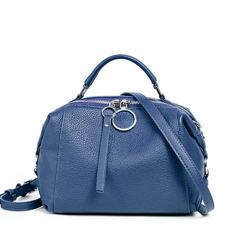 Women'S Handbag Genuine Leather Cowhide Cross Body Bags Ladies Shoulder Top Handle Satchel Trendy 2025 Boston Bags Shopper