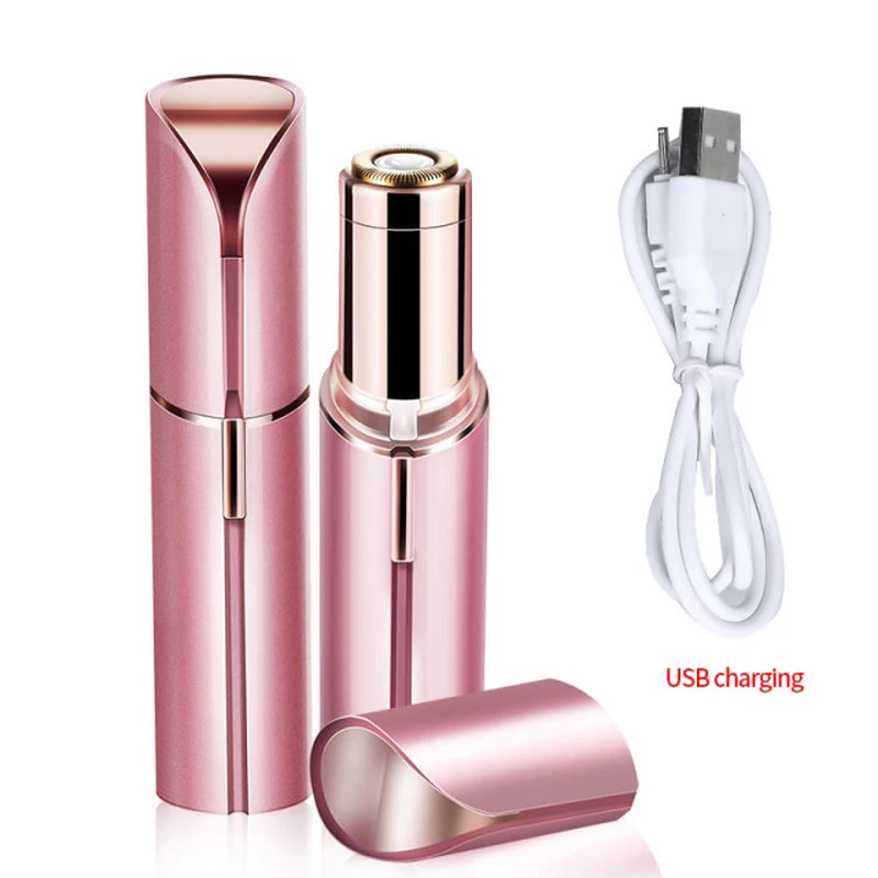 Electric Eyebrow Trimmer Mini Epilator Lipstick Facial Hair Removal Portable Women Painless Razor Tool
