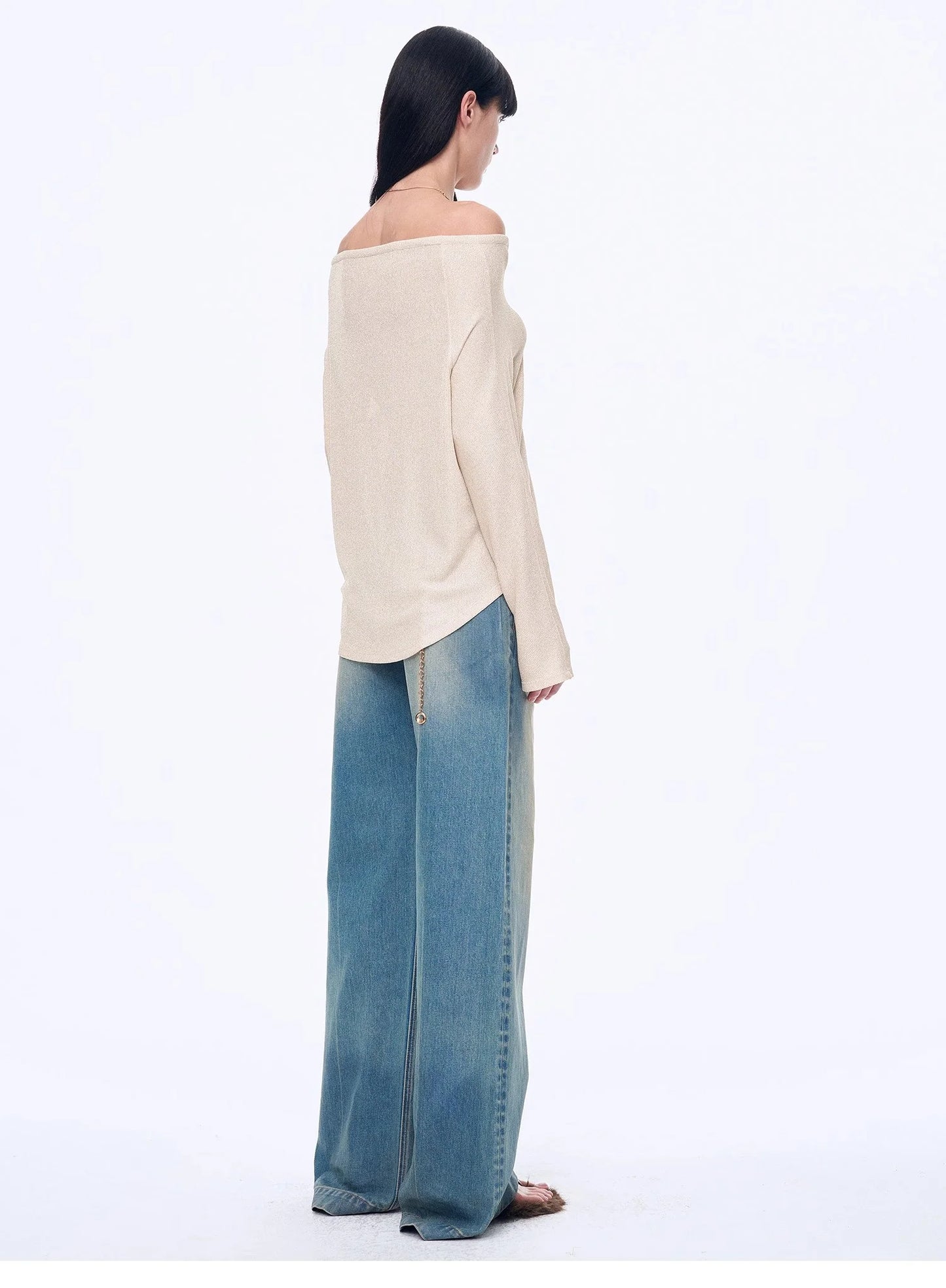 "Fashion Law" Casual One-Shoulder Raglan Sleeve T-Shirt Top