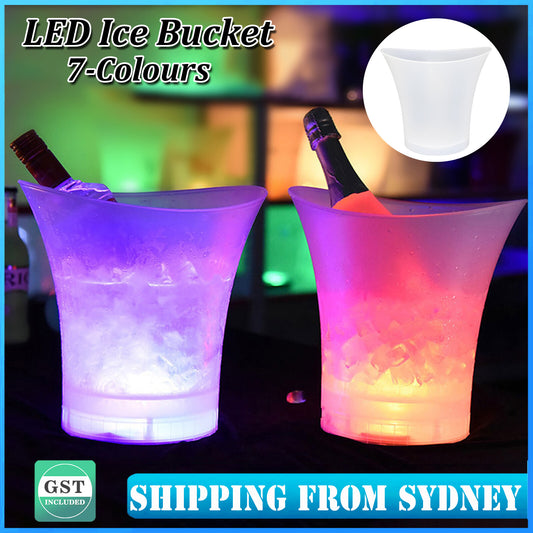 5L LED Ice Bucket Wine Colour Changing Drink Cooler Retro Party Wedding Bar Club