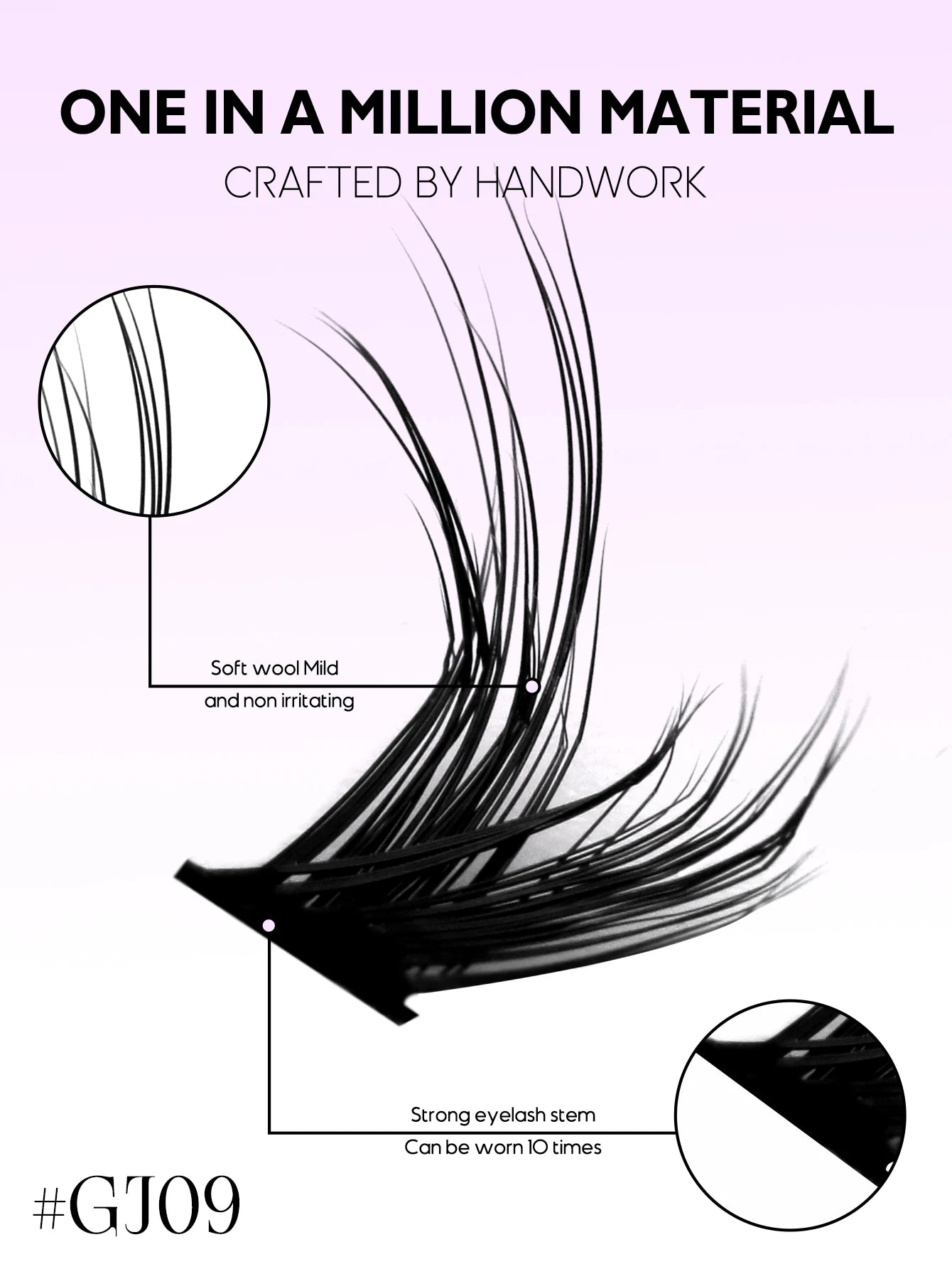 Cat Eyelashes Clusters Kit Winged End Eye Elongated DIY Lash Extension Kit Lash Bond & Seal & Eyelash Tweezers Fox Eye
