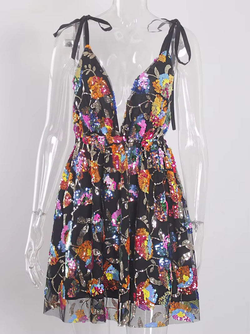 Pink Shine Sequin Backless Slip Mini Dress White Chain Straps Sexy Short Cocktail Party Night Dresses Lush Prom Summer