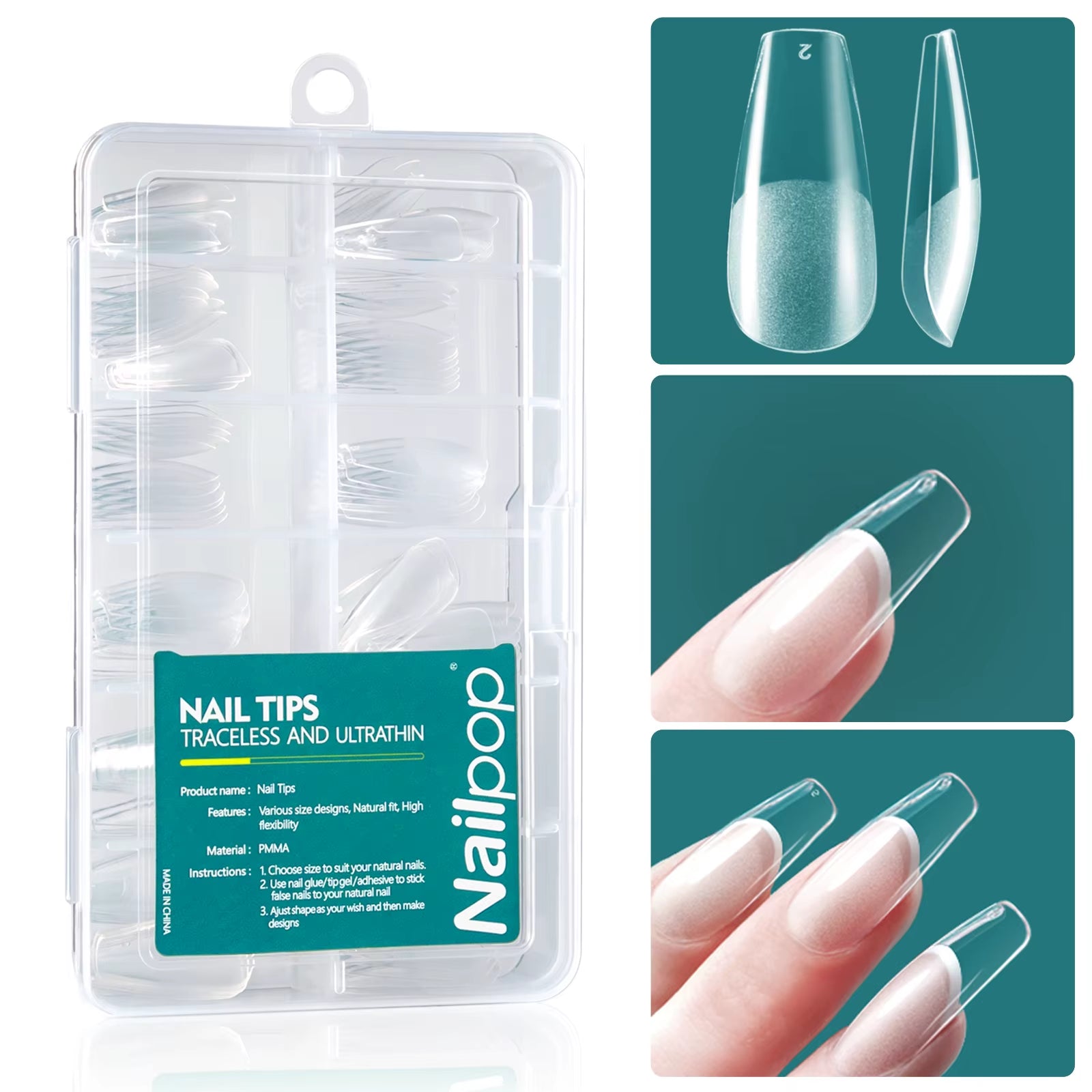 120Pcs/Box Gel X Nail Tips Medium Short Shape Almond/Square/Soft Gel Nail Tips False Nails Soak off Easy Nail Extensions