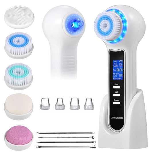 Blackhead Remover Vacuum with Electric Facial Cleansing Brush Rechargeable Face Spin Brush Facial Pore Cleanser Skincare Machine