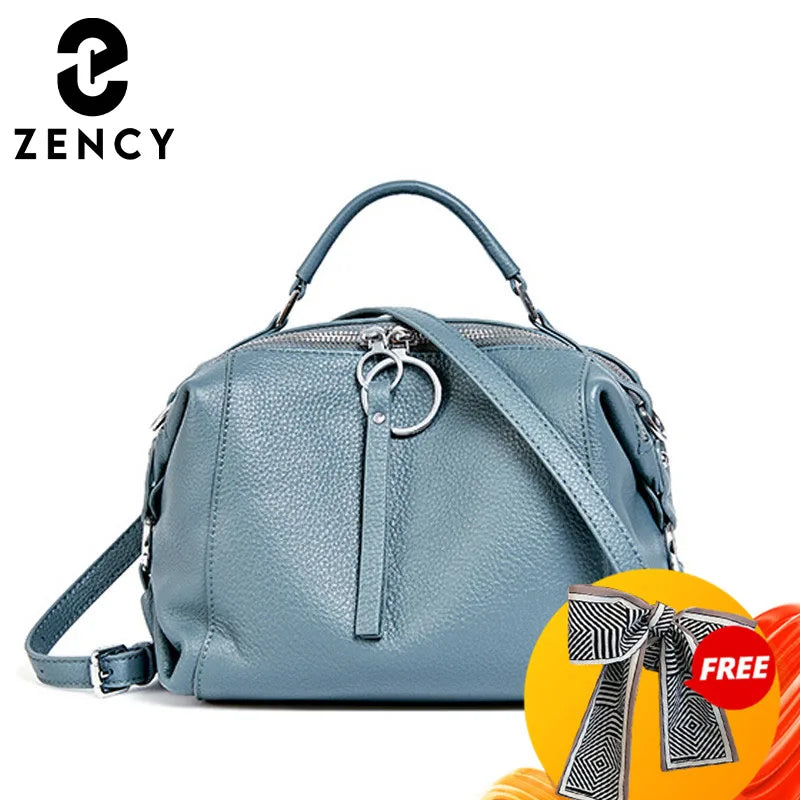 Women'S Handbag Genuine Leather Cowhide Cross Body Bags Ladies Shoulder Top Handle Satchel Trendy 2025 Boston Bags Shopper