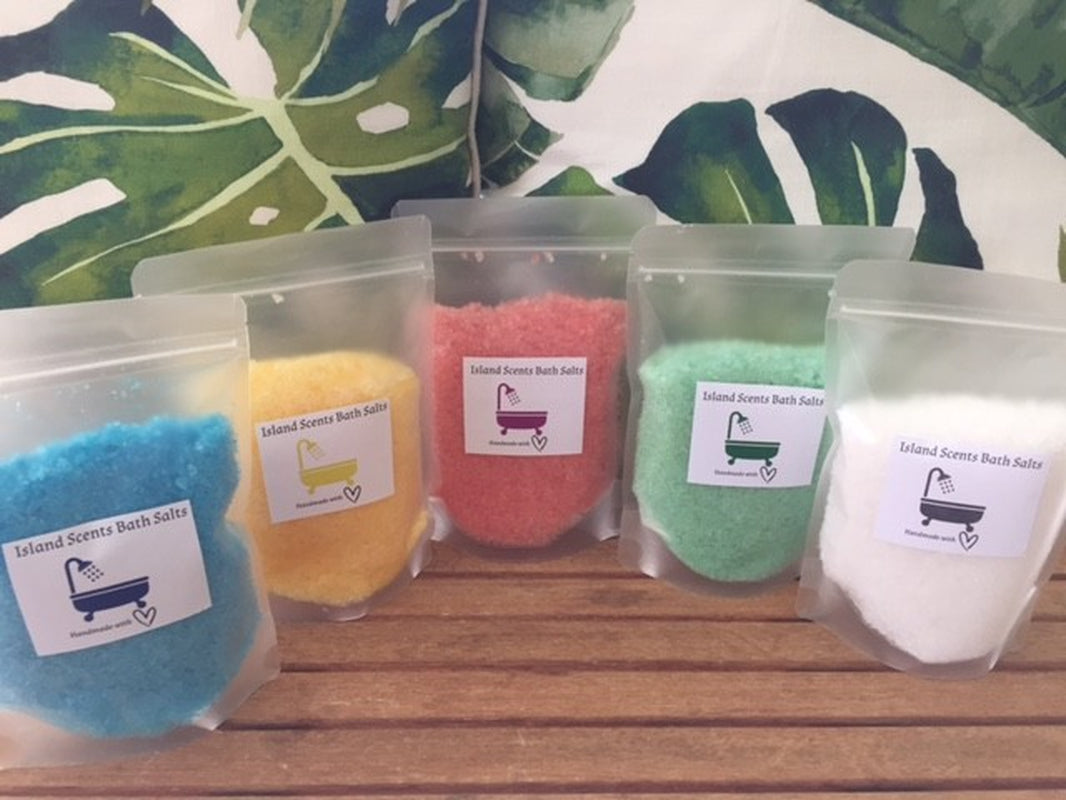 300G SCENTED BATH SALTS - FREE POST - CHOOSE from 50 SCENTS -EPSOM/ROCK SALT