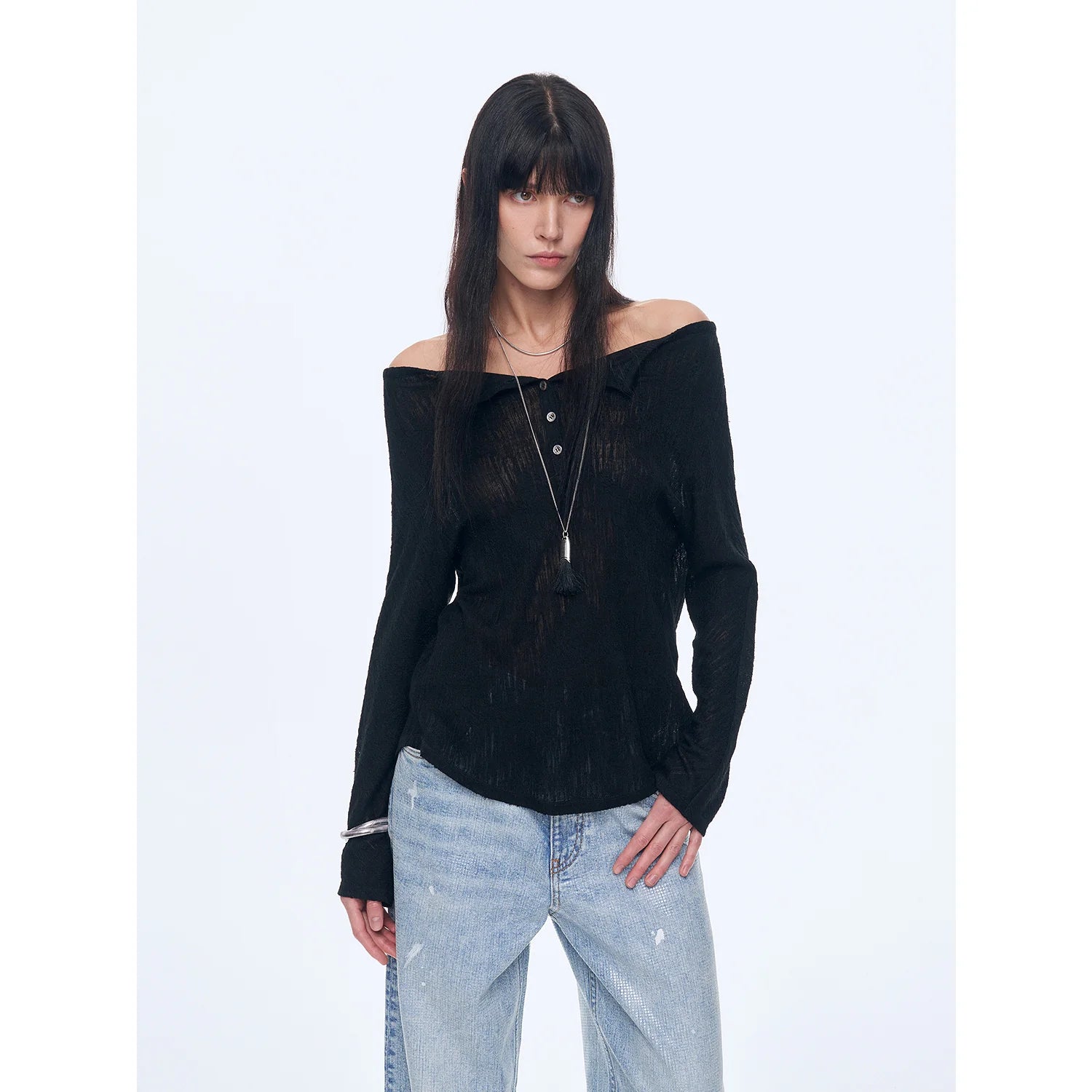 "Fashion Law" Casual One-Shoulder Raglan Sleeve T-Shirt Top