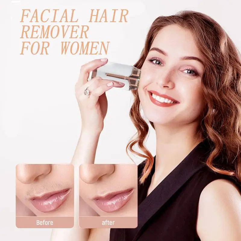 Facial Hair Removal Electric Face Razor with LED Light Personal Groomer for Face Legs Arms Bikini Area Women'S Charging Shaver