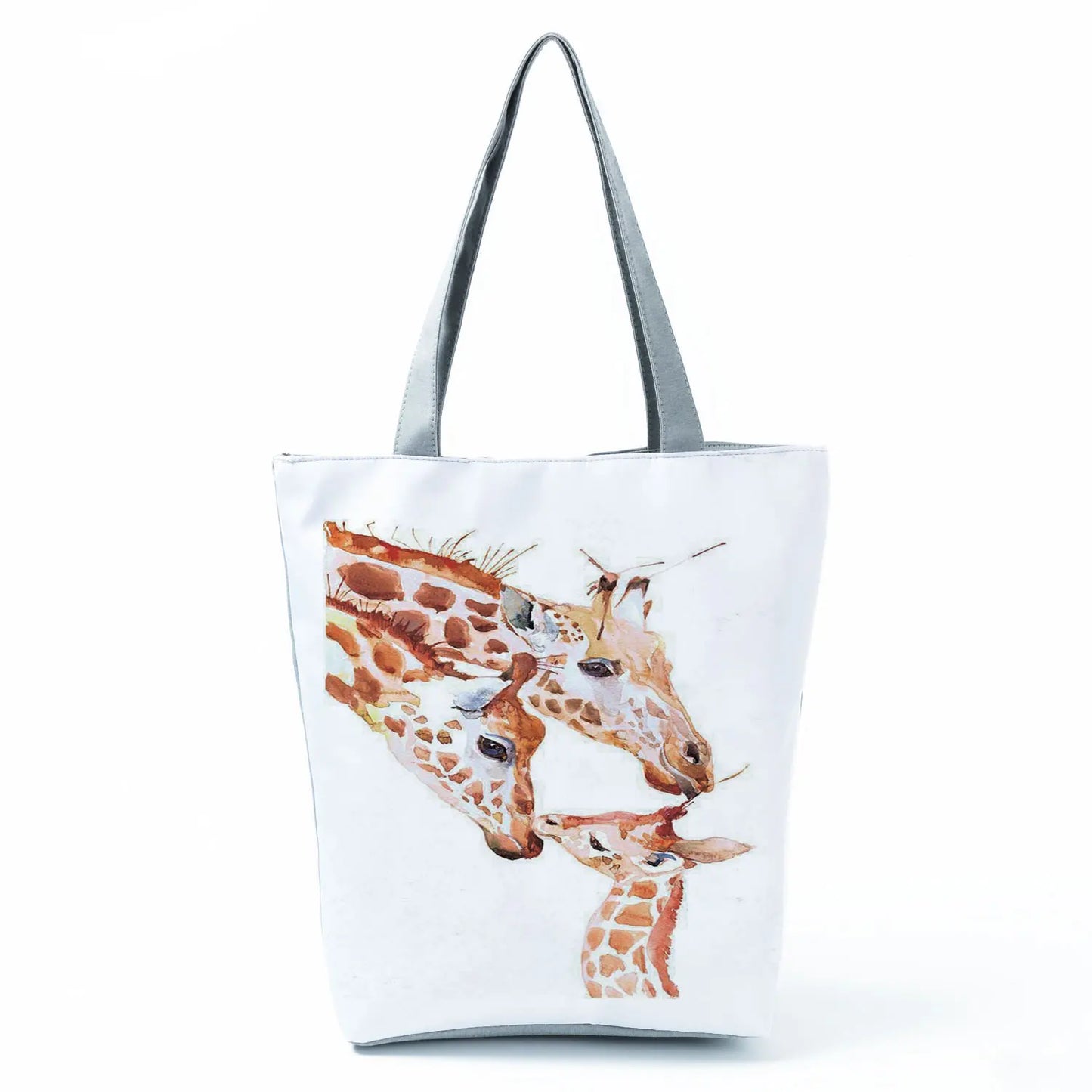 Giraffe Animal Printed Fashion Women Shoulder Bag Cartoon Eco Friendly Portable Shopping Handbags High Capacity Practical Tote