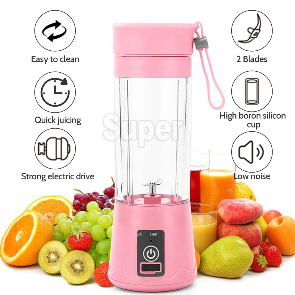 Rechargeable PORTABLE USB ELECTRIC FRUIT JUICER SMOOTHIE BLENDER TRAVEL BOTTLE