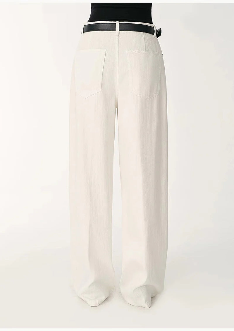 Customized Cotton Fabric Skin-Friendly Washed Drape Versatile Wide-Leg Jeans