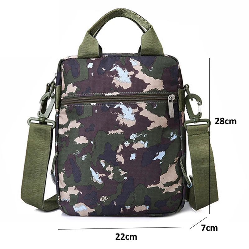 Men'S Bag Messenger Bag Male Waterproof Nylon Camouflage Satchel over the Shoulder Crossbody Bags Handbag Mini Briefcase XA99WC