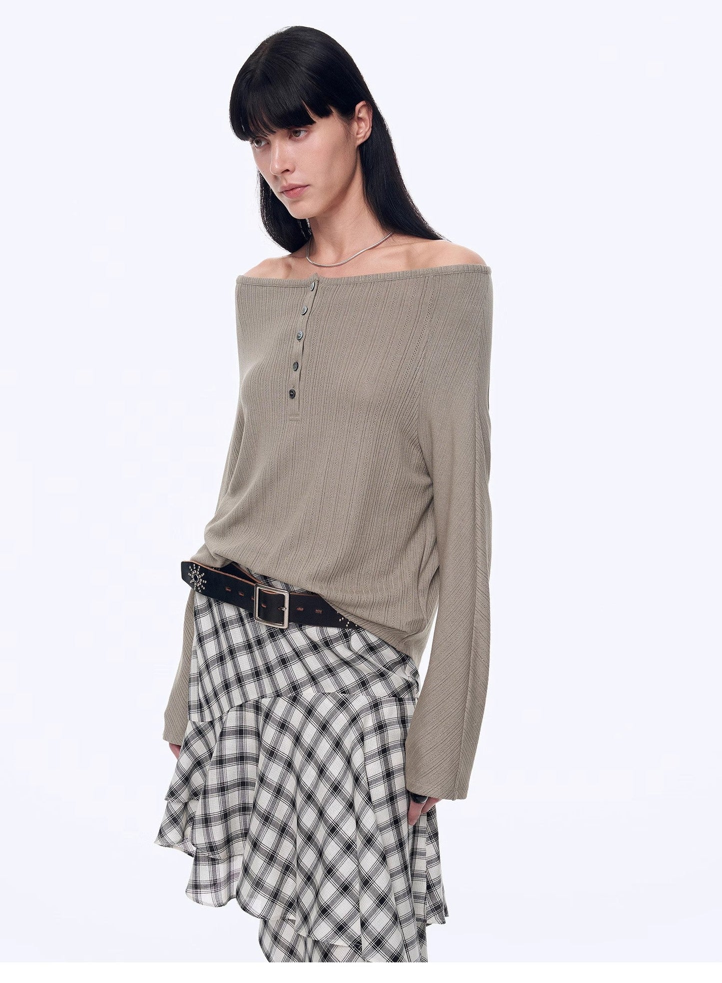 "Fashion Law" Casual One-Shoulder Raglan Sleeve T-Shirt Top