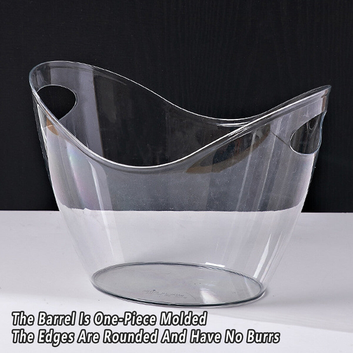 2Pcs Transparent 3.5L Ice Bucket Large Capacity Wine Beer Picnic Cooler Basket