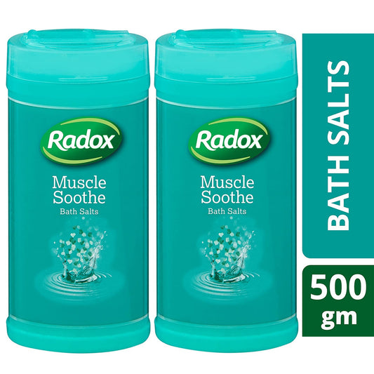 2X Radox Bath Salts Muscle Soothe, 500G | Herbal Salts for Tired Aching Muscles