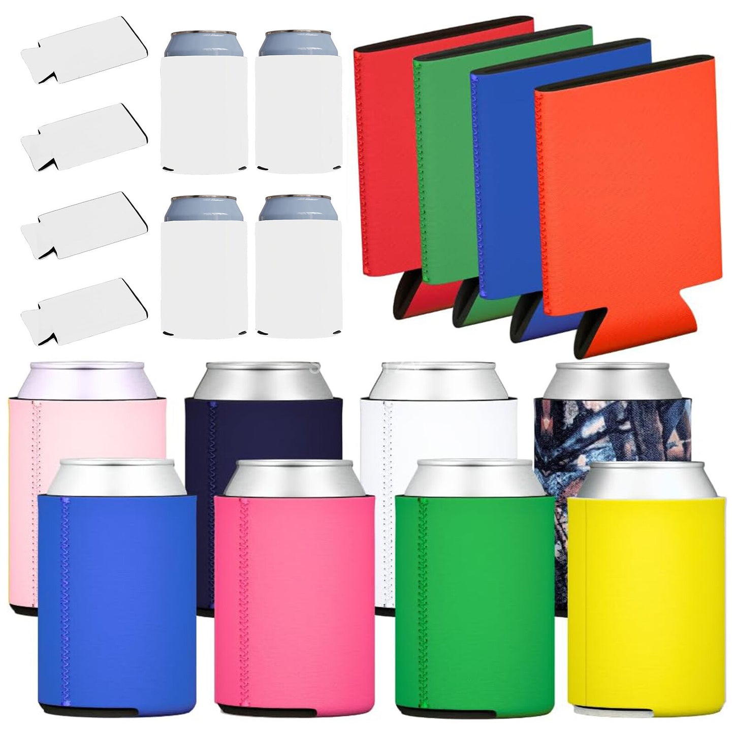 50X Stubby Cooler Foldable Blank Can Stubby Cooler Holder Cooler Heat Transfer