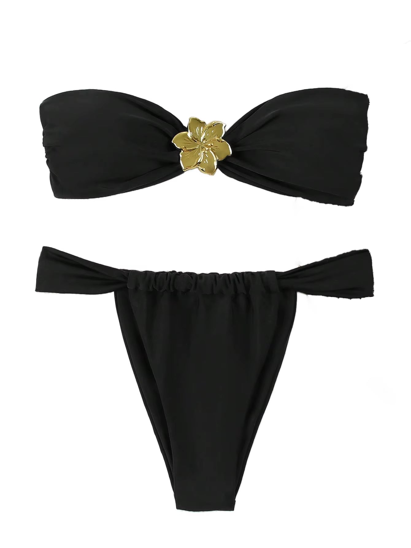 "2025 Sexy Bandeau Push-Up Bikini Set - Brazilian Thong Swimwear for Women"