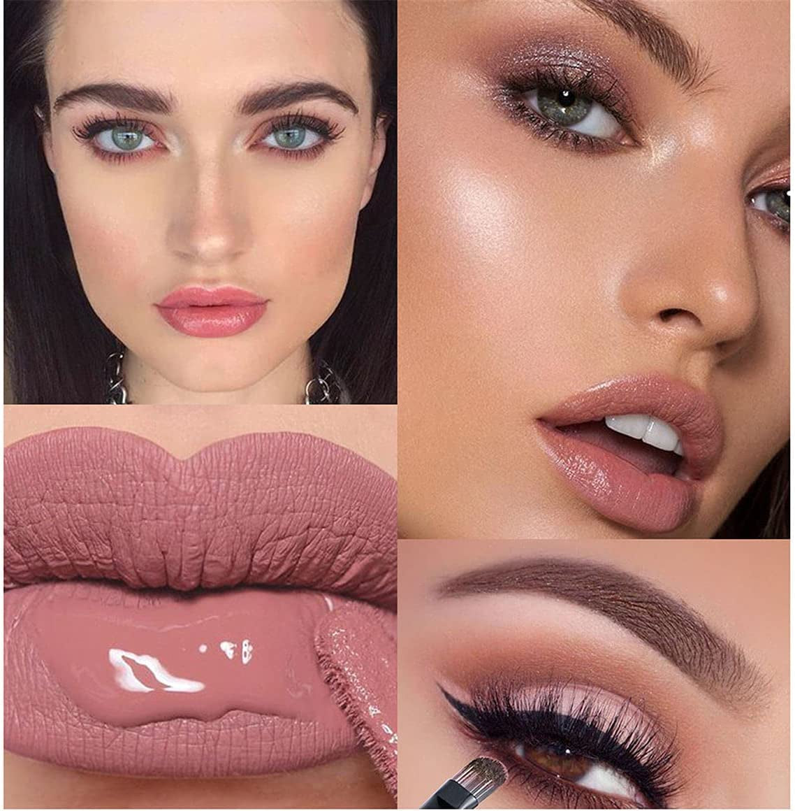 24Pcs Make-Up Cosmetic All in One Set Multi-Purpose Beauty Kit with Gift Bag - Highly Pigmented Makeup Palette Combination Lip Face Eyebrow Eye Make up Brush Items for Essential Starter #01