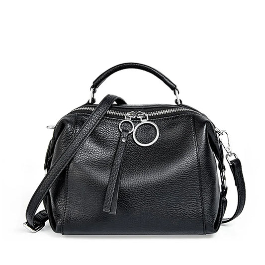Women'S Handbag Genuine Leather Cowhide Cross Body Bags Ladies Shoulder Top Handle Satchel Trendy 2025 Boston Bags Shopper