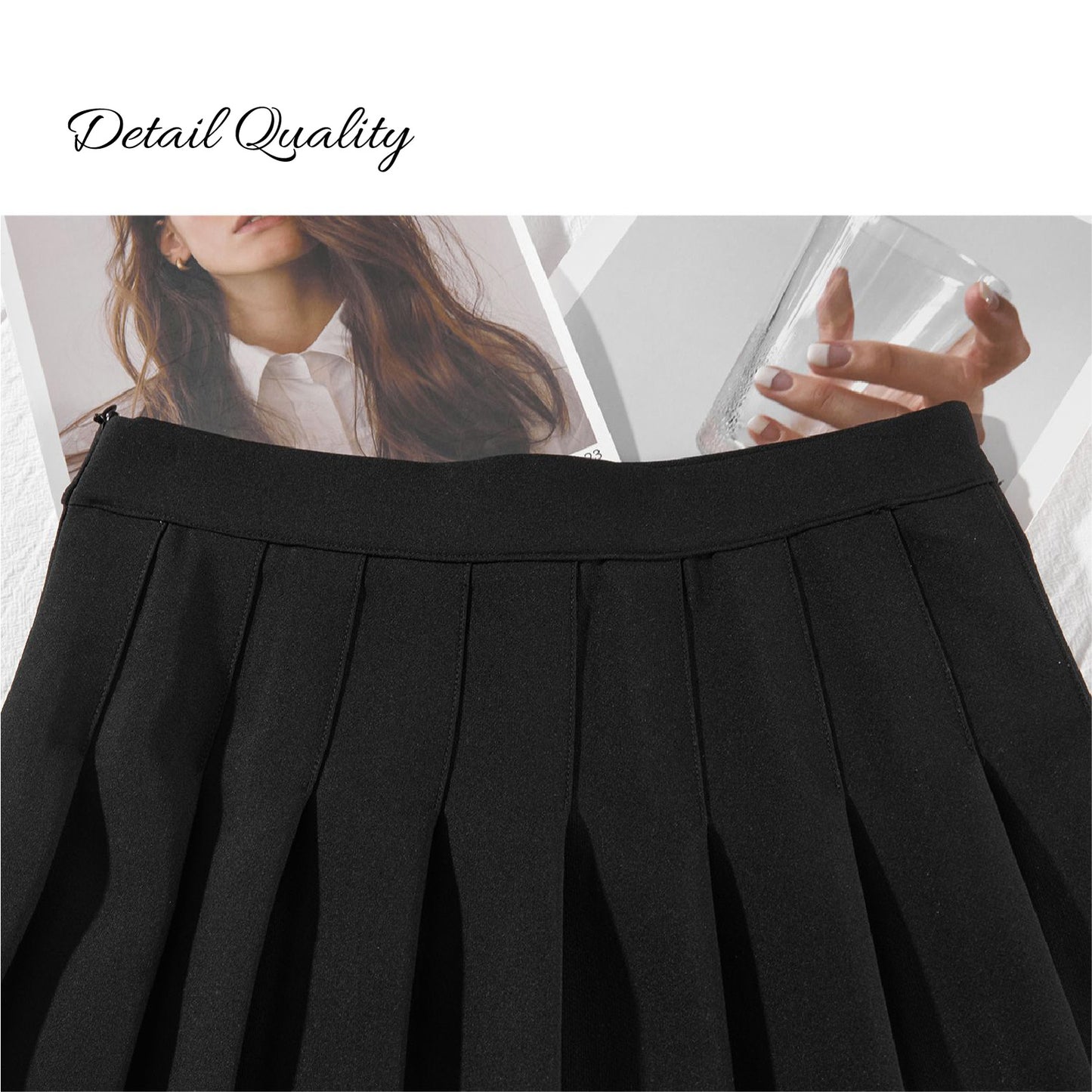 Women Pleated Tennis Skirt High Waist Black Summer Slim Fit Fashion Sportswear