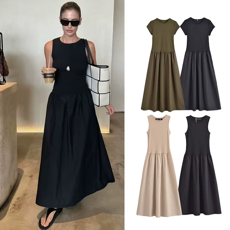 Dresses Summer Women'S 2025 New Chic Slim Simple Elegant Holiday Dress Street Women'S Comfortable Youth Travel Dress