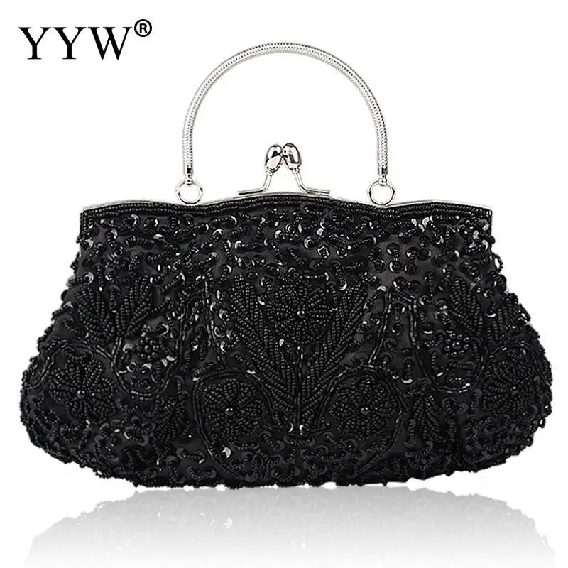 Women Clutch Bags Ladies Beads Evening Bags Wedding Party Bridal Embroidered Handbag Women Solid Retro Small Totes Mini Wallets