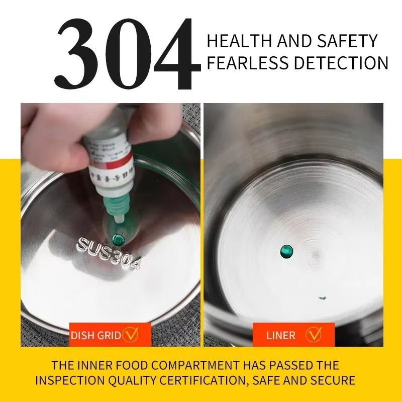 Stainless Steel Vacuum Thermal Lunch Box Large Capacity Multiple Layers Insulated Barrel Bento Box Carrying Pot