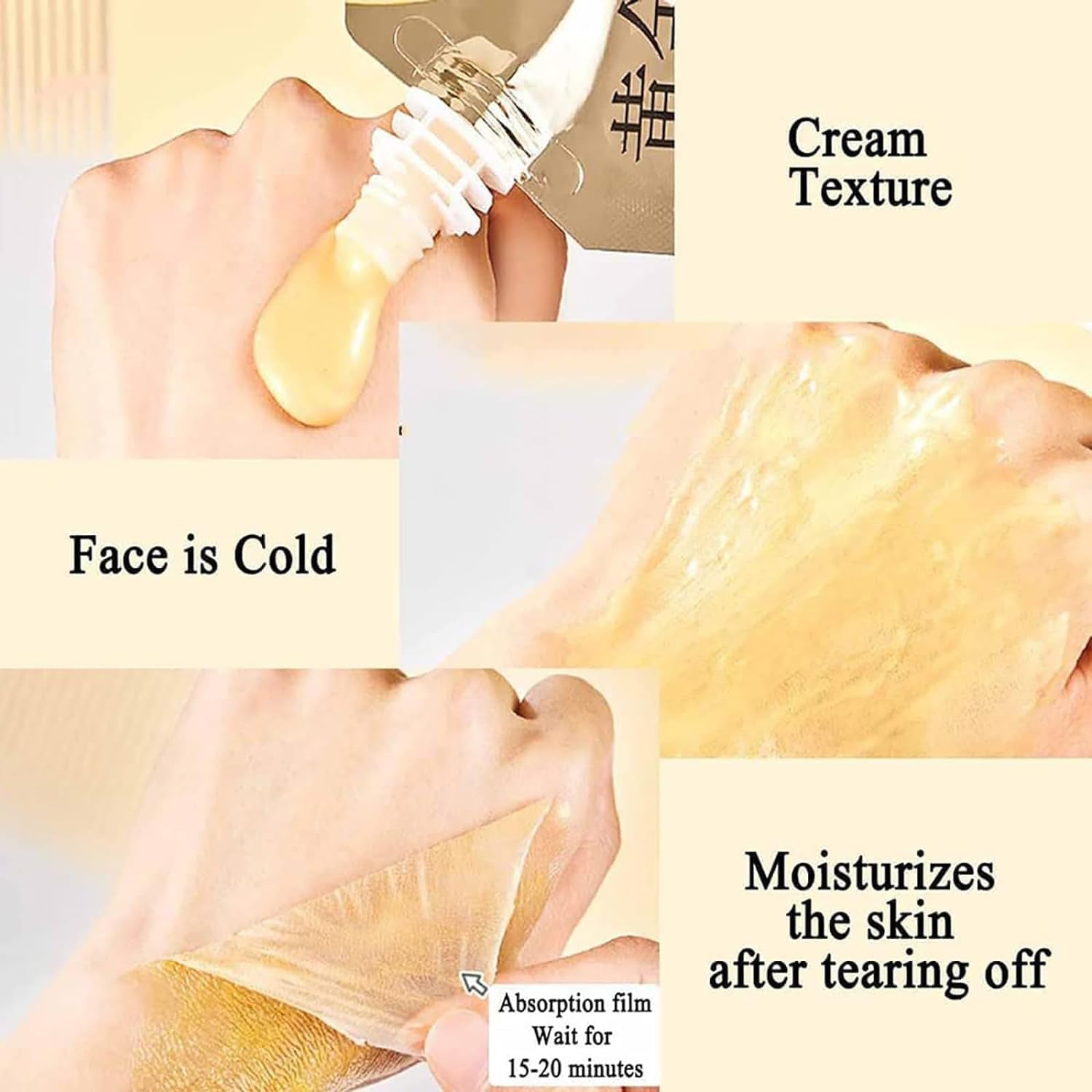 2Pcs Huasurv Gold Mask,Chinese Golden Peel off Mask,Retinol Snake Venom Gold Mask,Gold Foil Peel off Anti-Wrinkle Face Mask for Reduces Blackheads Cleans Pores