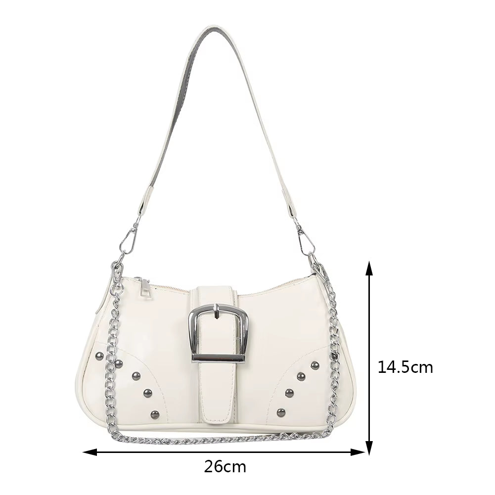 Half Moon Bag Vintage PU Leather Small Shoulder Bag for Women Girls Hobo Handbag Luxury Retro Red Ladies Armpit Purses Totes