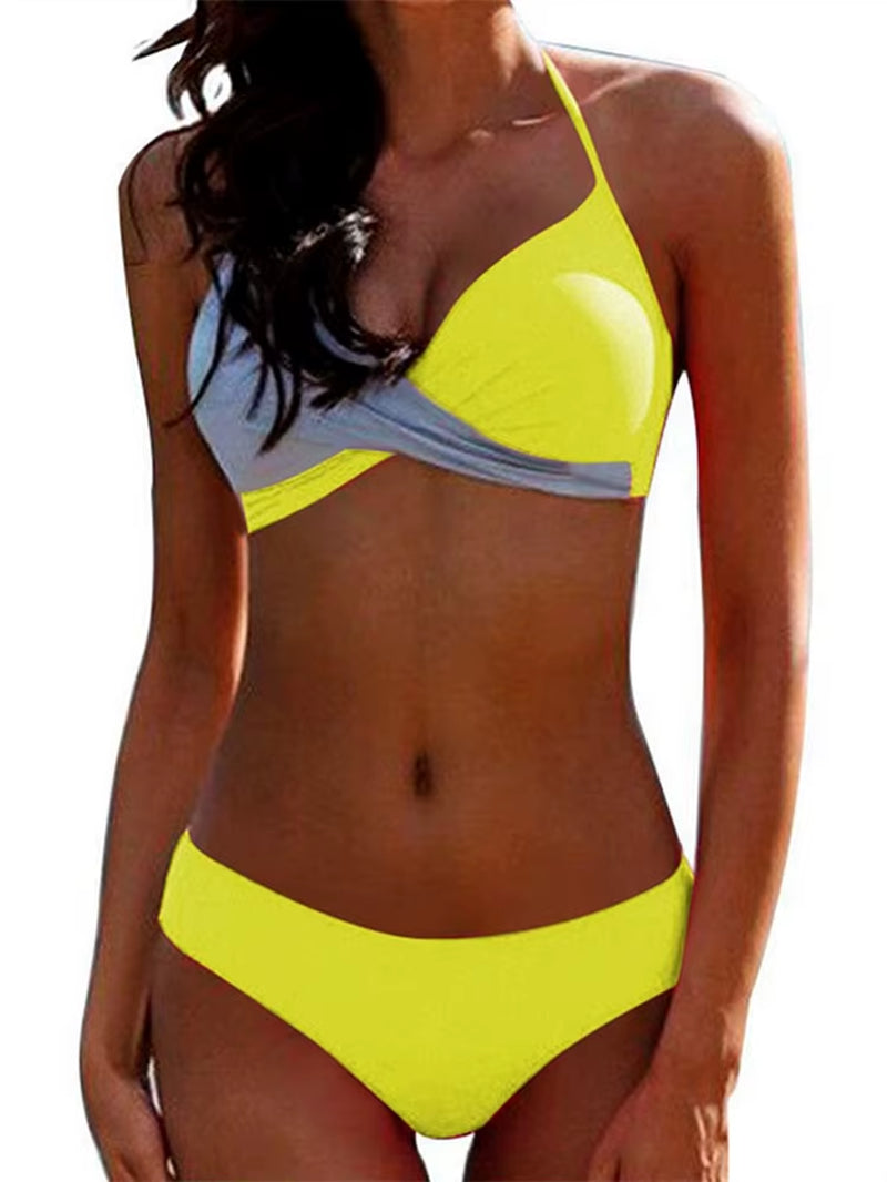 Sexy Bikini Push up Swimwear Women Brazilain Biquinis Feminino 2021 Mujer Swimsuit Tanga Swimming Bathing Suit 2 Piece Set Mujer