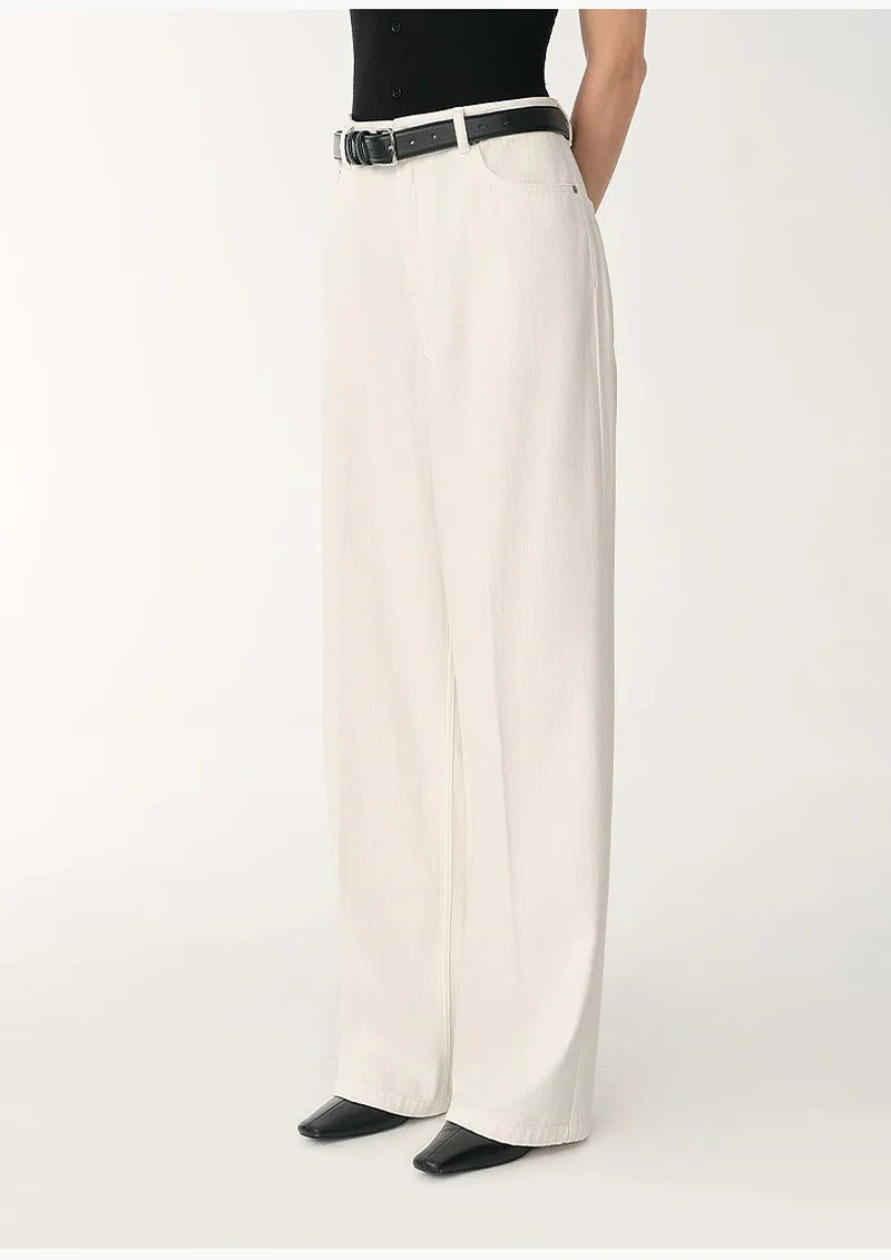 Customized Cotton Fabric Skin-Friendly Washed Drape Versatile Wide-Leg Jeans