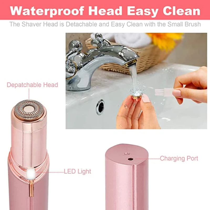 Electric Eyebrow Trimmer Mini Epilator Lipstick Facial Hair Removal Portable Women Painless Razor Tool