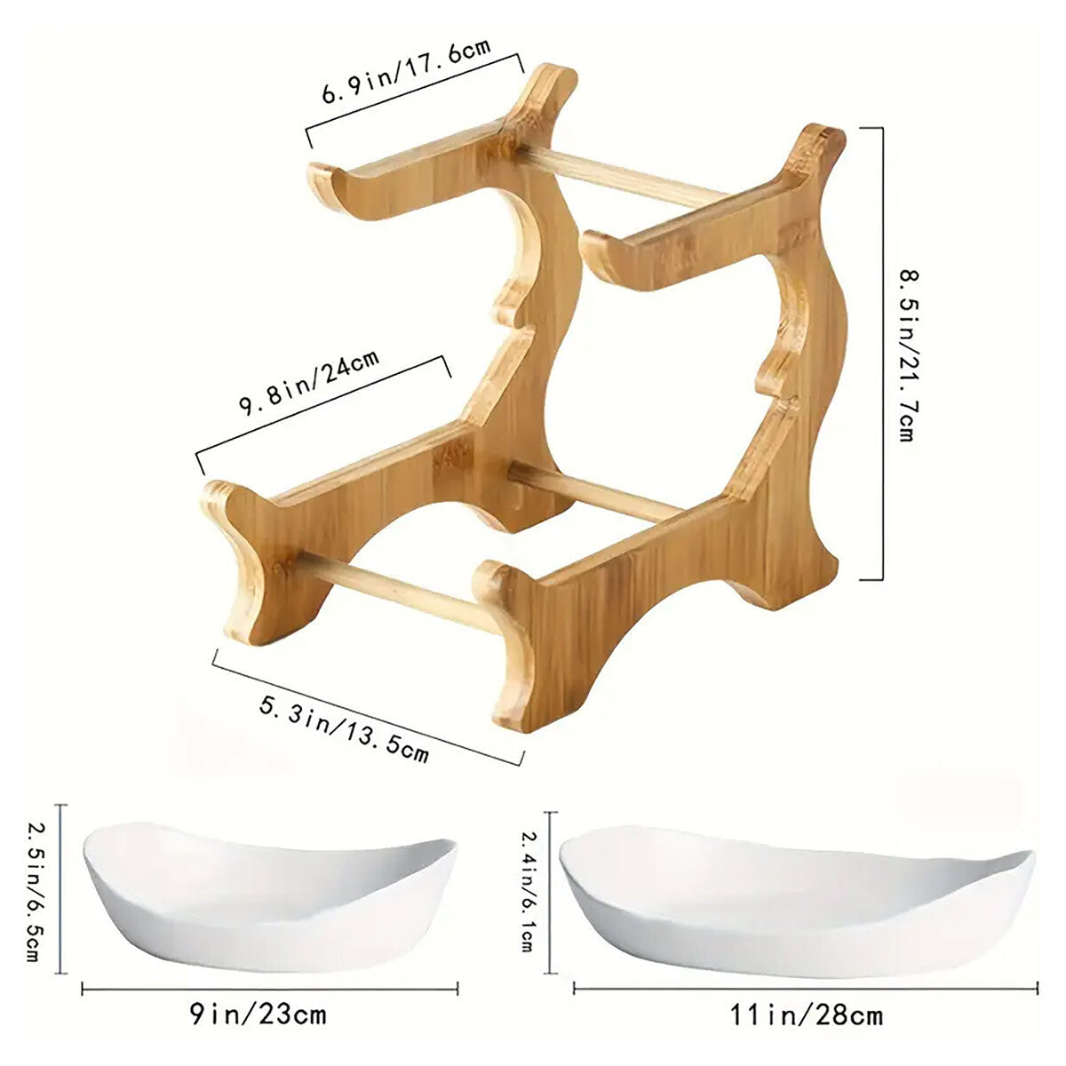 Modern Multi Layer Bamboo Fruit Snack Plate Rack Creative Storage Plate Holder