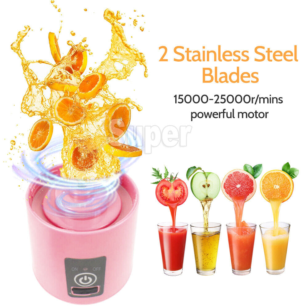 Rechargeable PORTABLE USB ELECTRIC FRUIT JUICER SMOOTHIE BLENDER TRAVEL BOTTLE